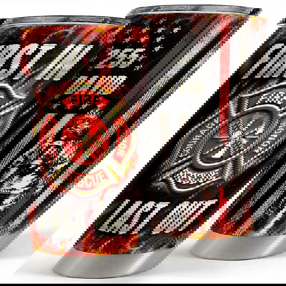 Personalized american firefighter tumbler american flag gift for fireman Personalized Tumbler