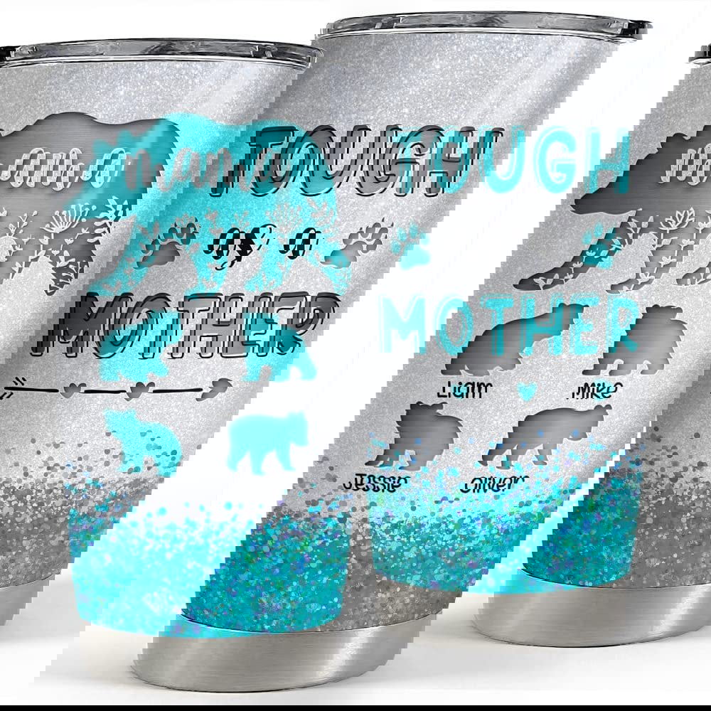 Personalized blue mama bear tumbler tough as a mom mother’s day gifts Personalized Tumbler