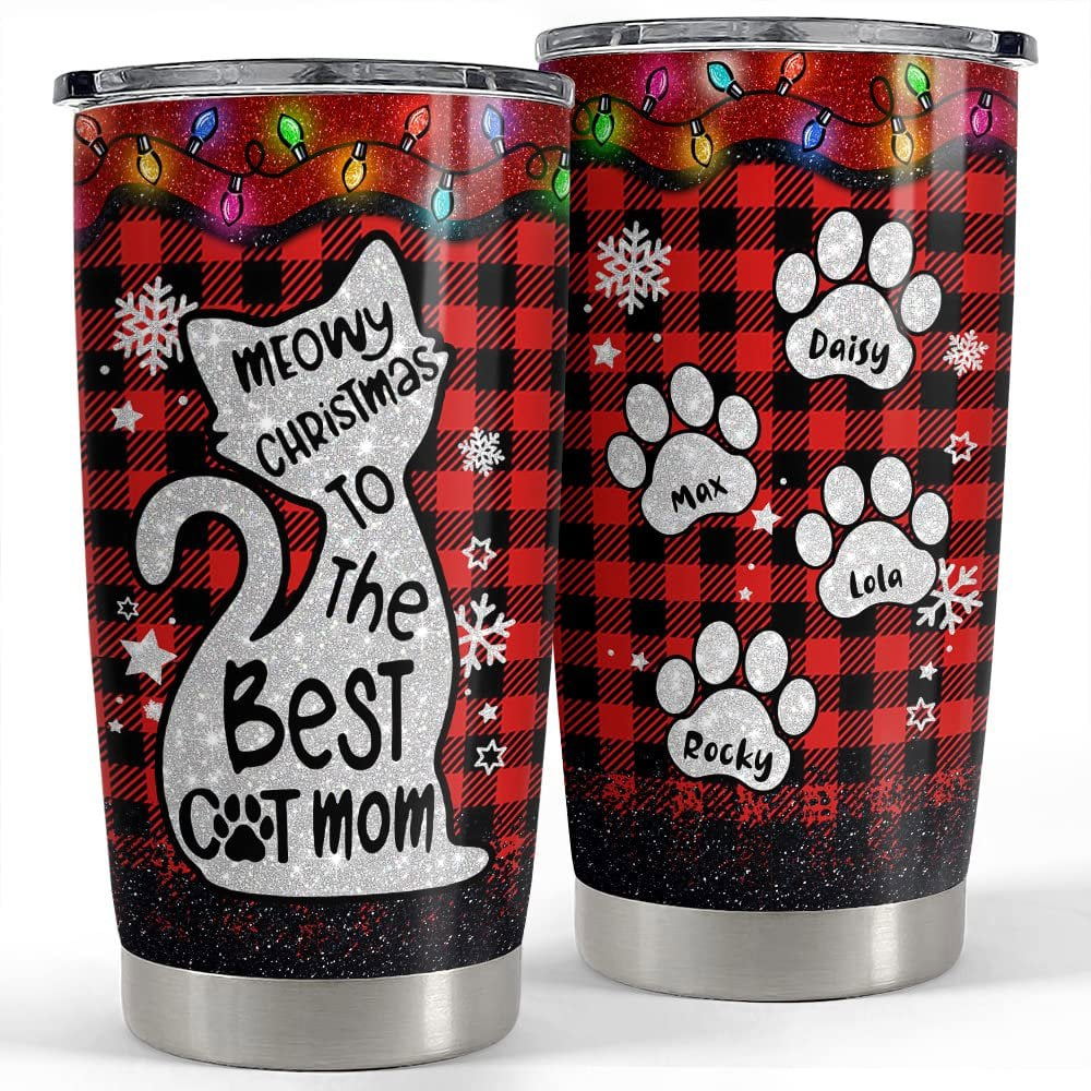 Personalized cat mom tumbler meowy christmas mother’s day gifts Personalized Tumbler