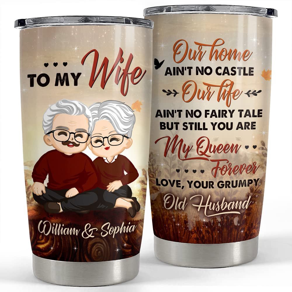 Personalized couple tumbler to my wife old couple gift from husband Personalized Tumbler