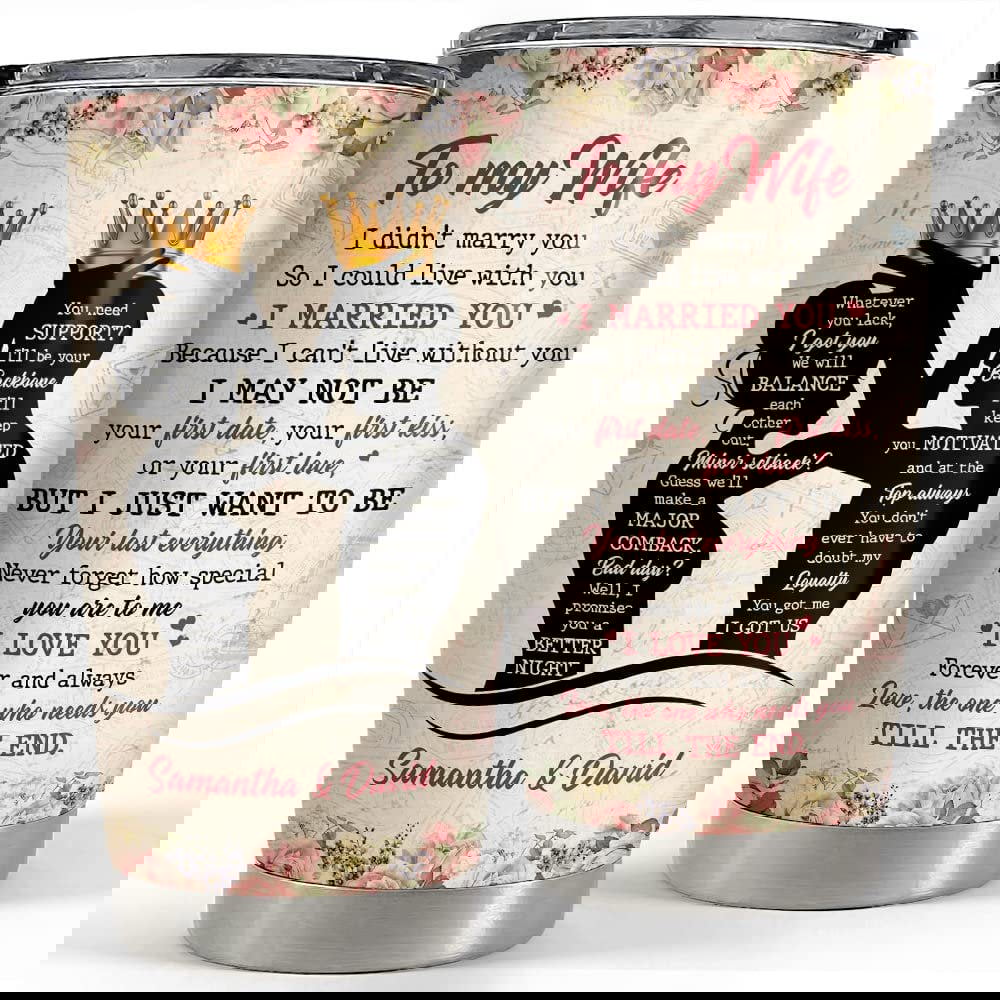 Personalized couple tumbler to my wife vintage style from husband Personalized Tumbler