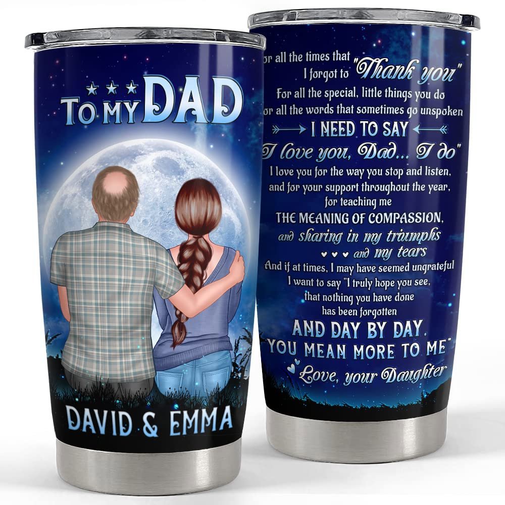 Personalized dad tumbler to my dad custom name clothes for daddy Personalized Tumbler