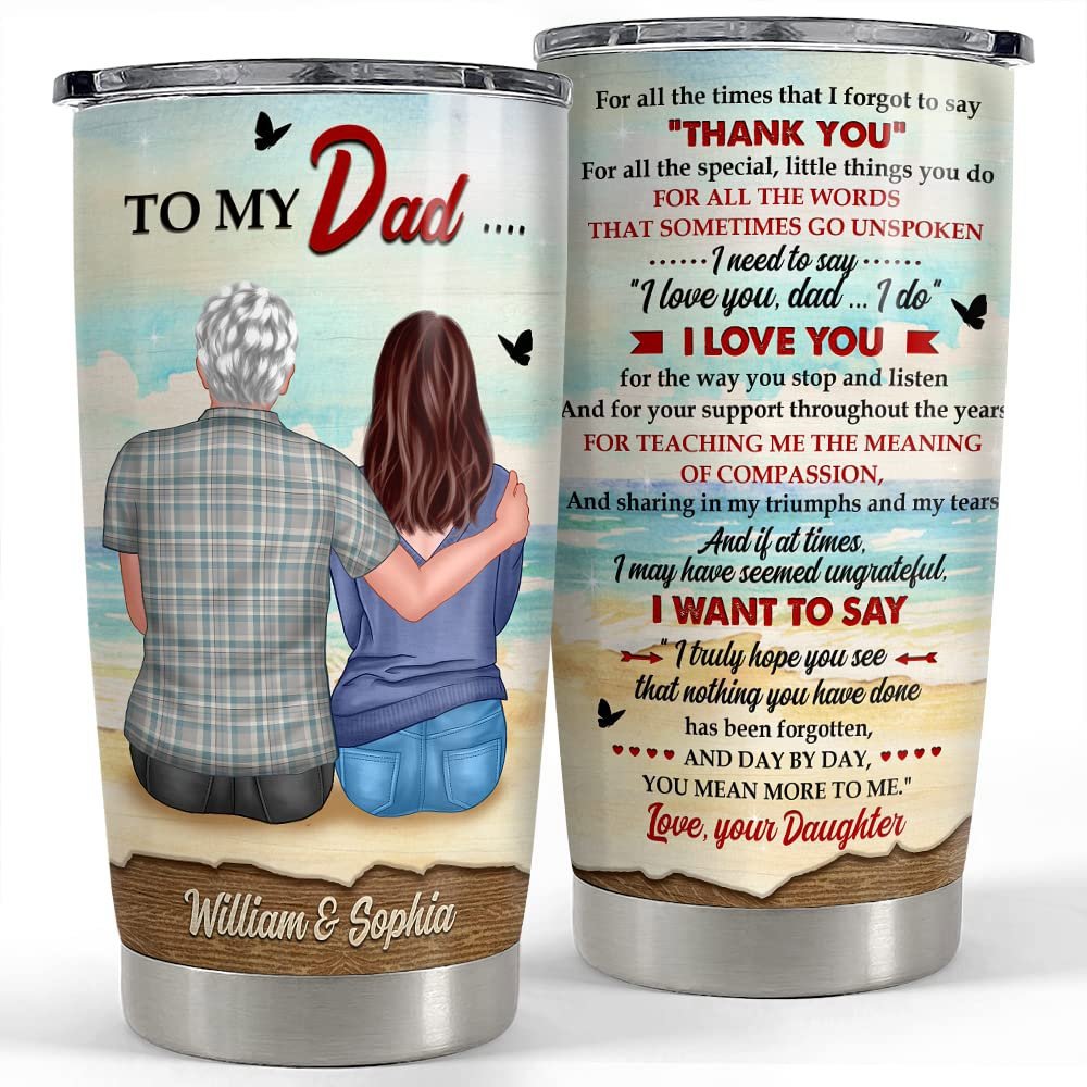 Personalized father and daughter tumbler custom clothes for papa Personalized Tumbler