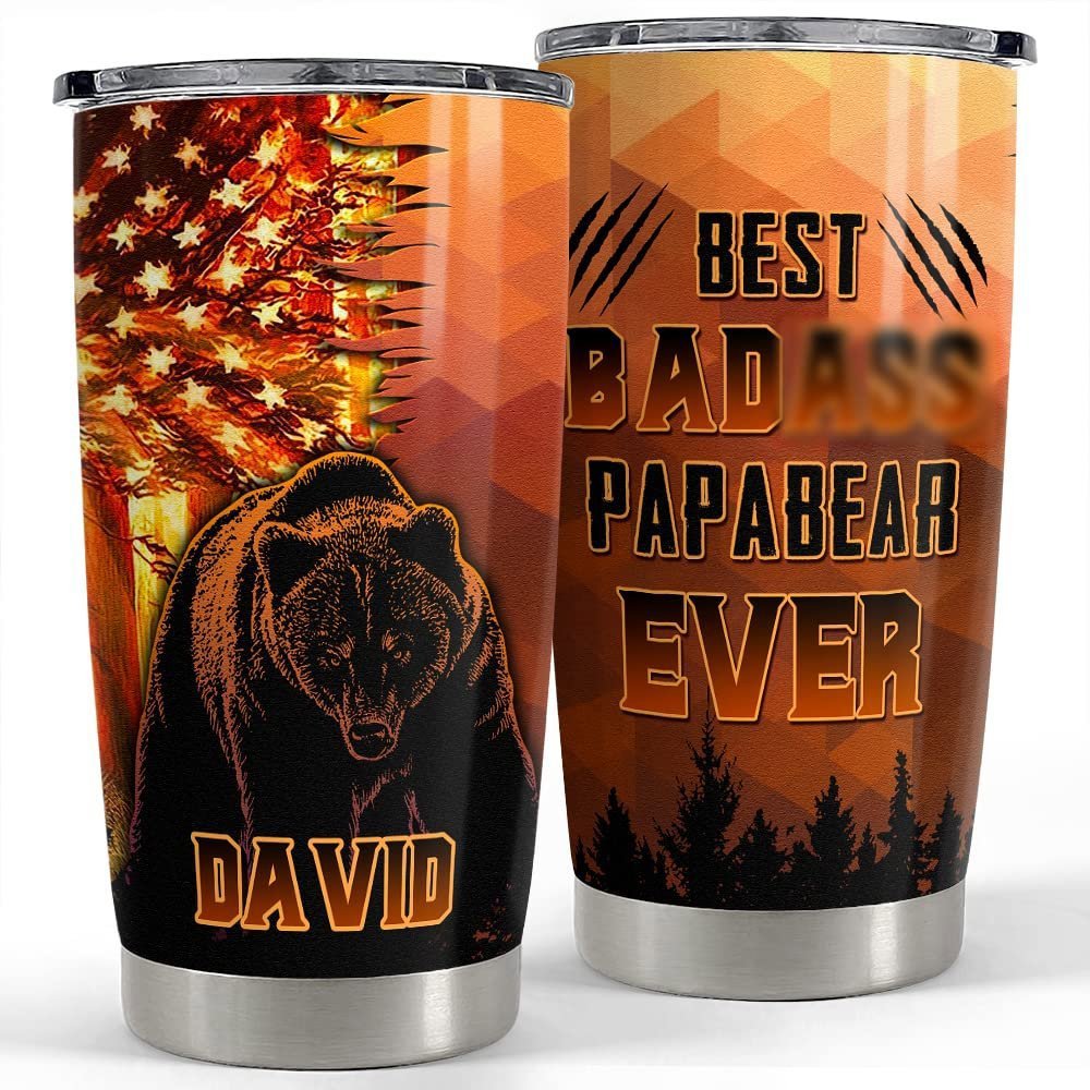 Personalized papa bear tumbler best papabear ever father best gift Personalized Tumbler