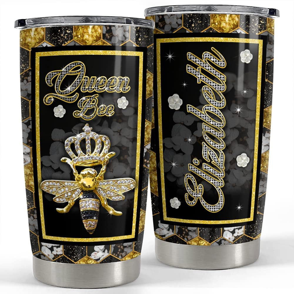Personalized queen bee tumbler for jewelry style for animal lover Personalized Tumbler