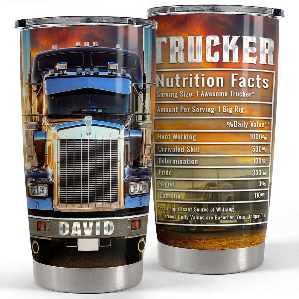 Personalized tumbler for trucker nutrition facts Personalized Tumbler