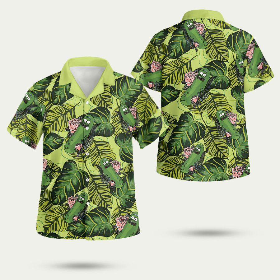 Pickle rick tropical hawaiian shirt Hawaii Shirt Shorts & Flip Flops