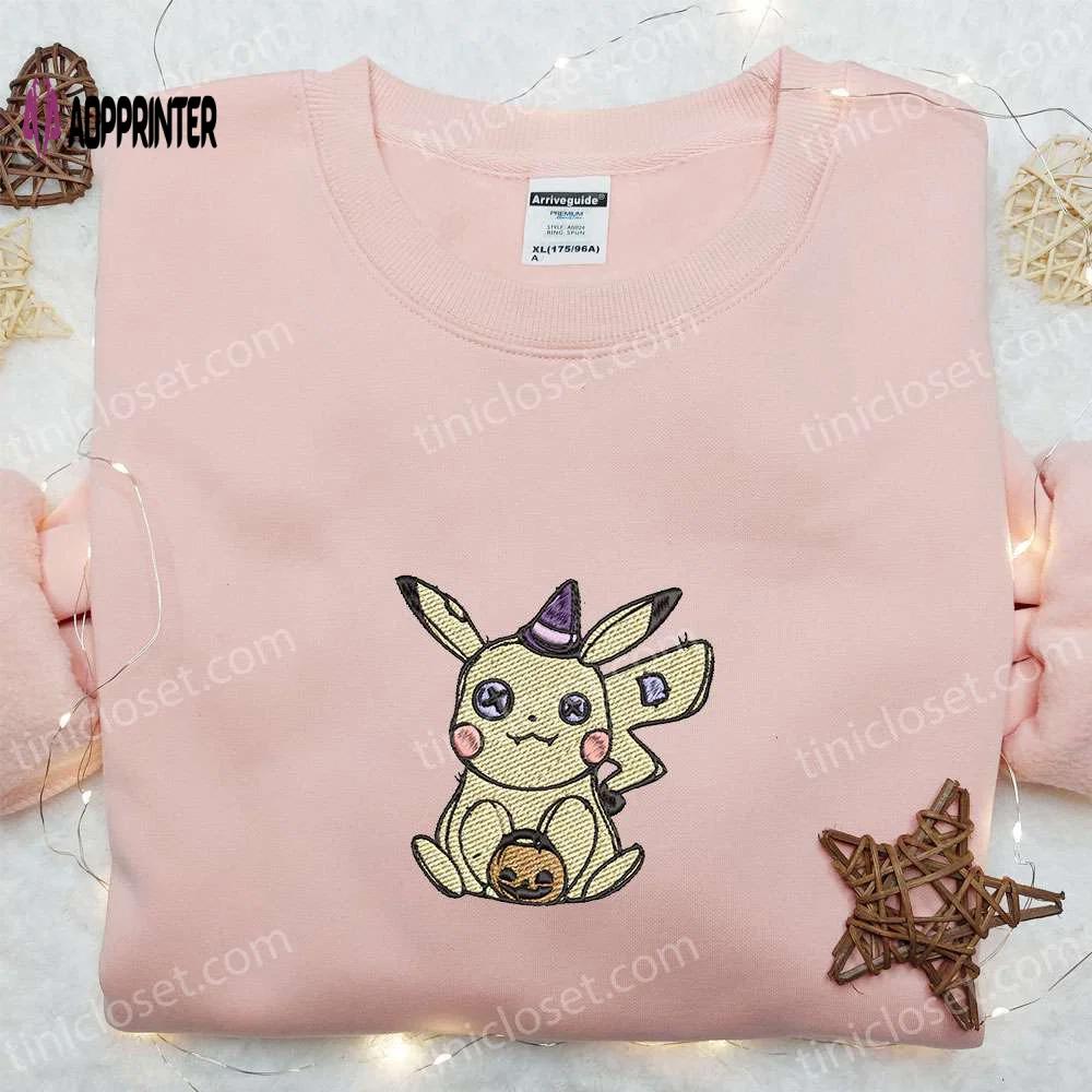 Pikachu pumpkin embroidered sweatshirt & anime hoodie: best halloween gift ideas Embroidered Shirt