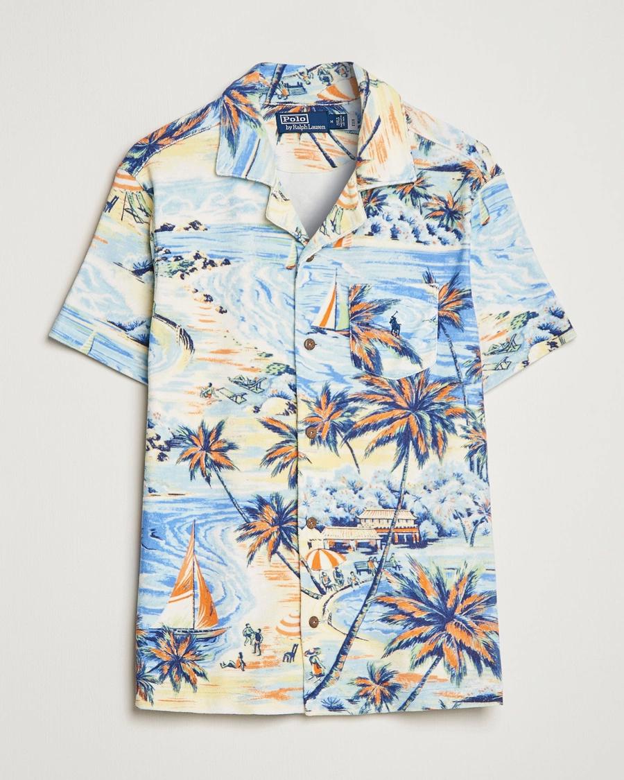 Polo ralph lauren terry hawaiian beach short sleeve shirts Hawaii Shirt Shorts & Flip Flops