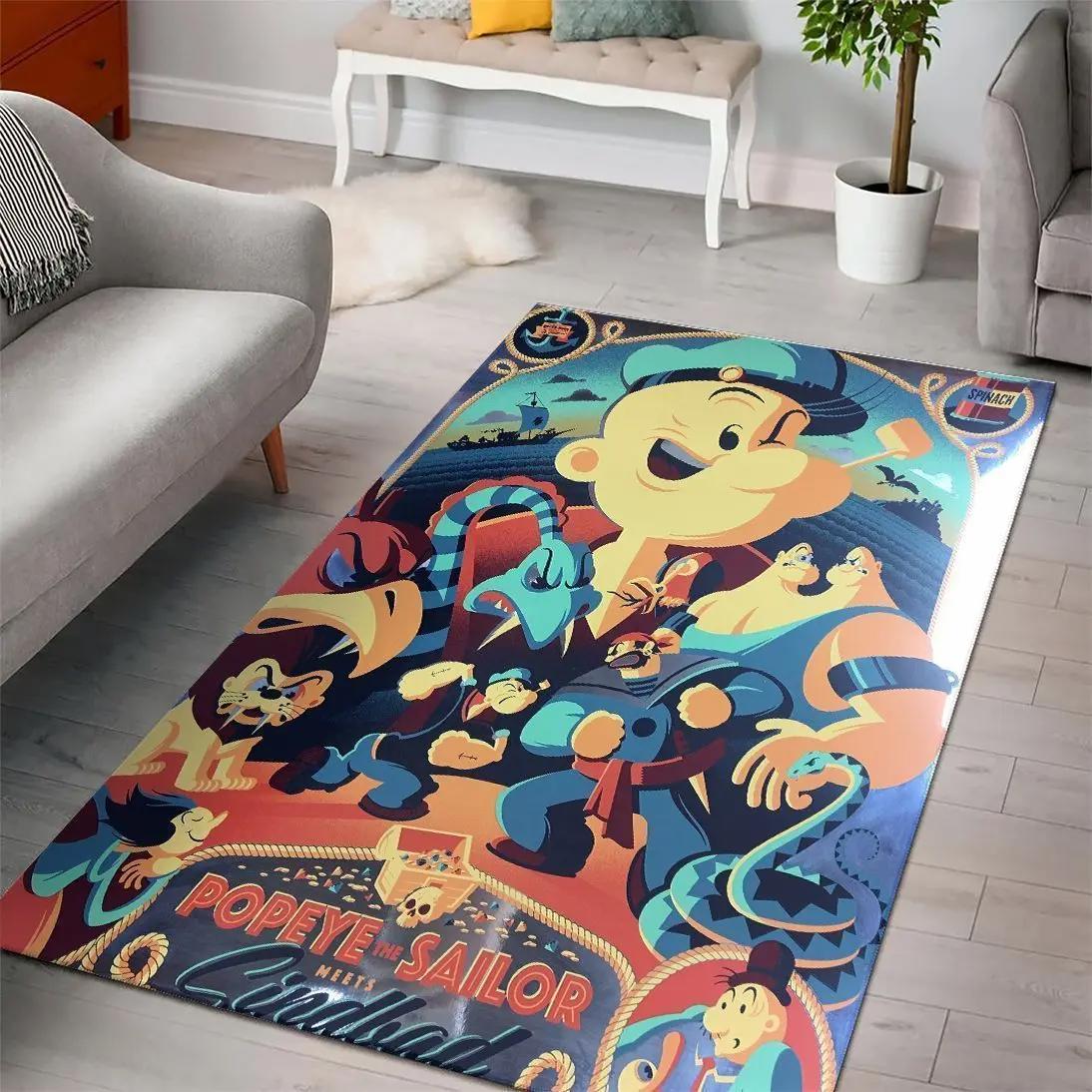 Popeye the sailor cartoon movies area rugs living room carpet rug regtangle carpet floor decor home decor Rectangle Rug