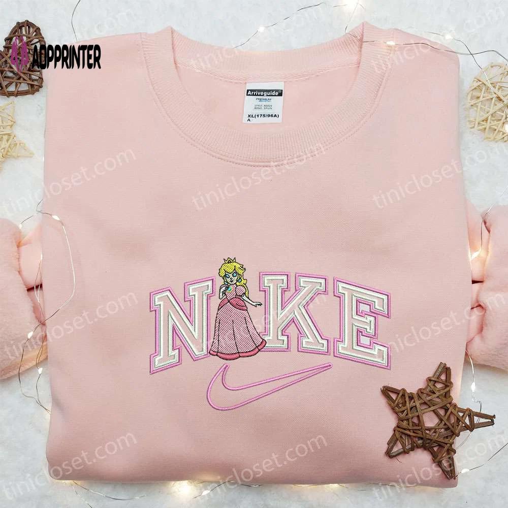 Princess peach x nike embroidered shirt super mario sweatshirt custom hoodie Embroidered Shirt