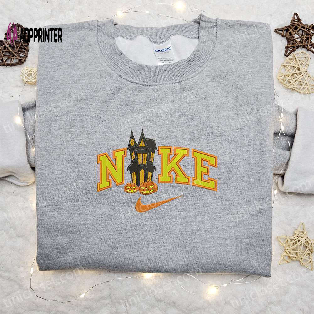 Pumpkin castle halloween x nike embroidered sweatshirt & shirt: best halloween gift ideas Embroidered Shirt