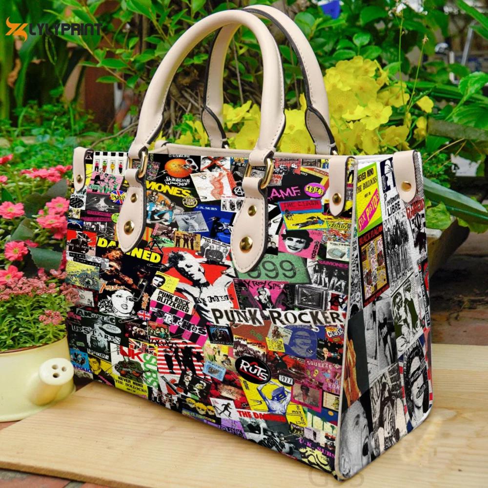Punk rock leather bag for women gift 1349 Women Leather Hand Bag
