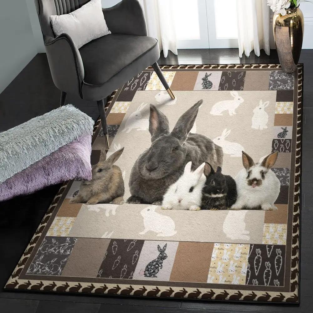 Rabbit large area rugs, rabbits rug Rectangle Rug