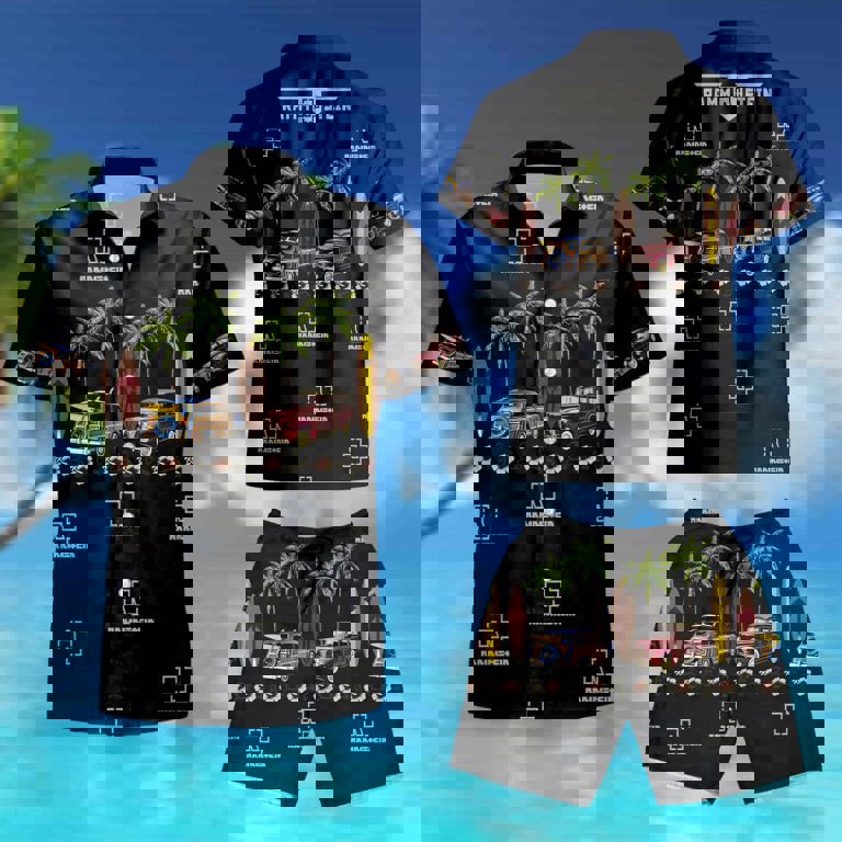 Rammstein beach full printing hawaiian shirt Hawaii Shirt Shorts & Flip Flops