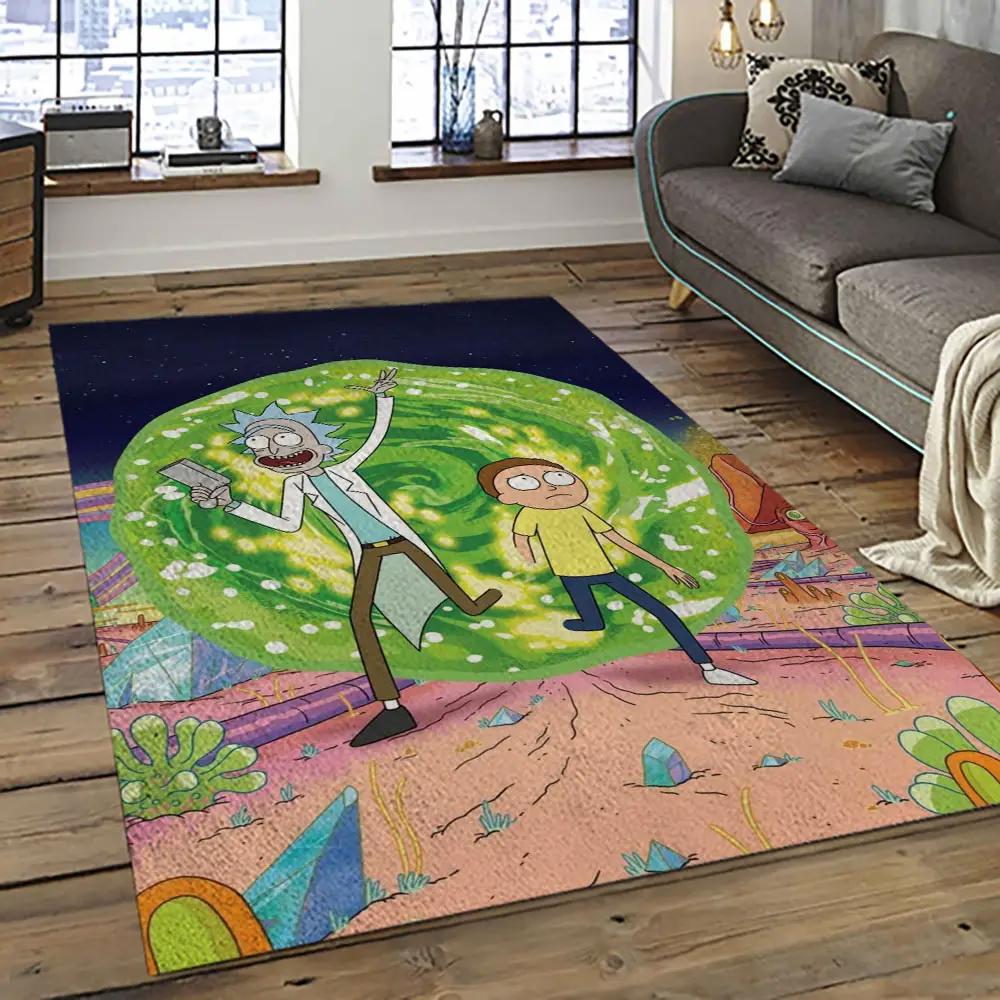 Rick and morty cartoon tv show retangle carpet area rug home decor best gift for family rm10 Rectangle Rug