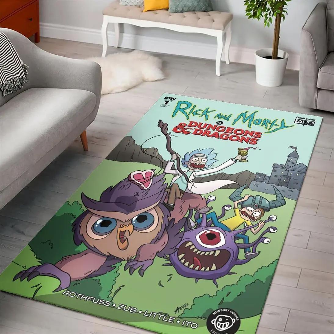 Rick and morty dungeons and dragons cartoon movies area rugs living room carpet rug regtangle carpet floor decor home decor v17243 Rectangle Rug