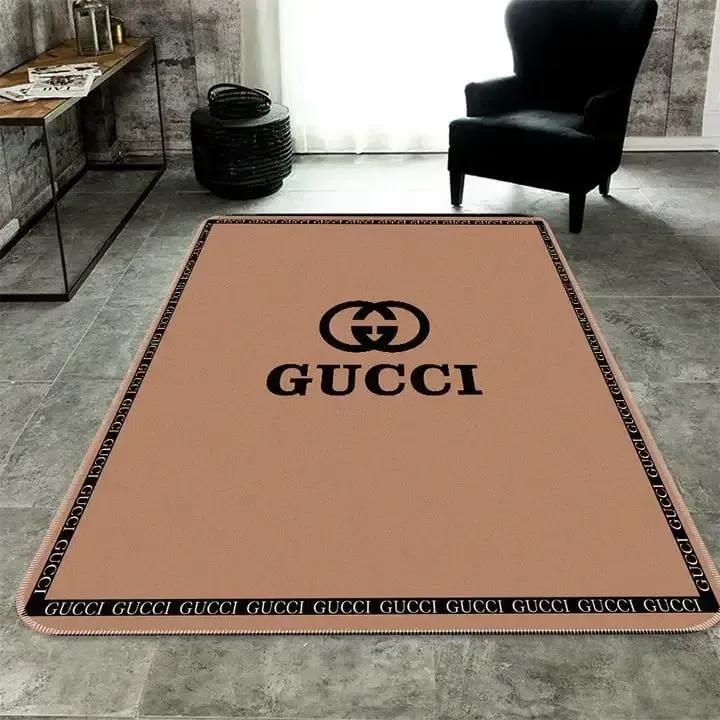 Rugs in living room and bedroom - Gucci brown rug fashion  luxury brand premium rug carpet for living room home decoration Rectangle Rug