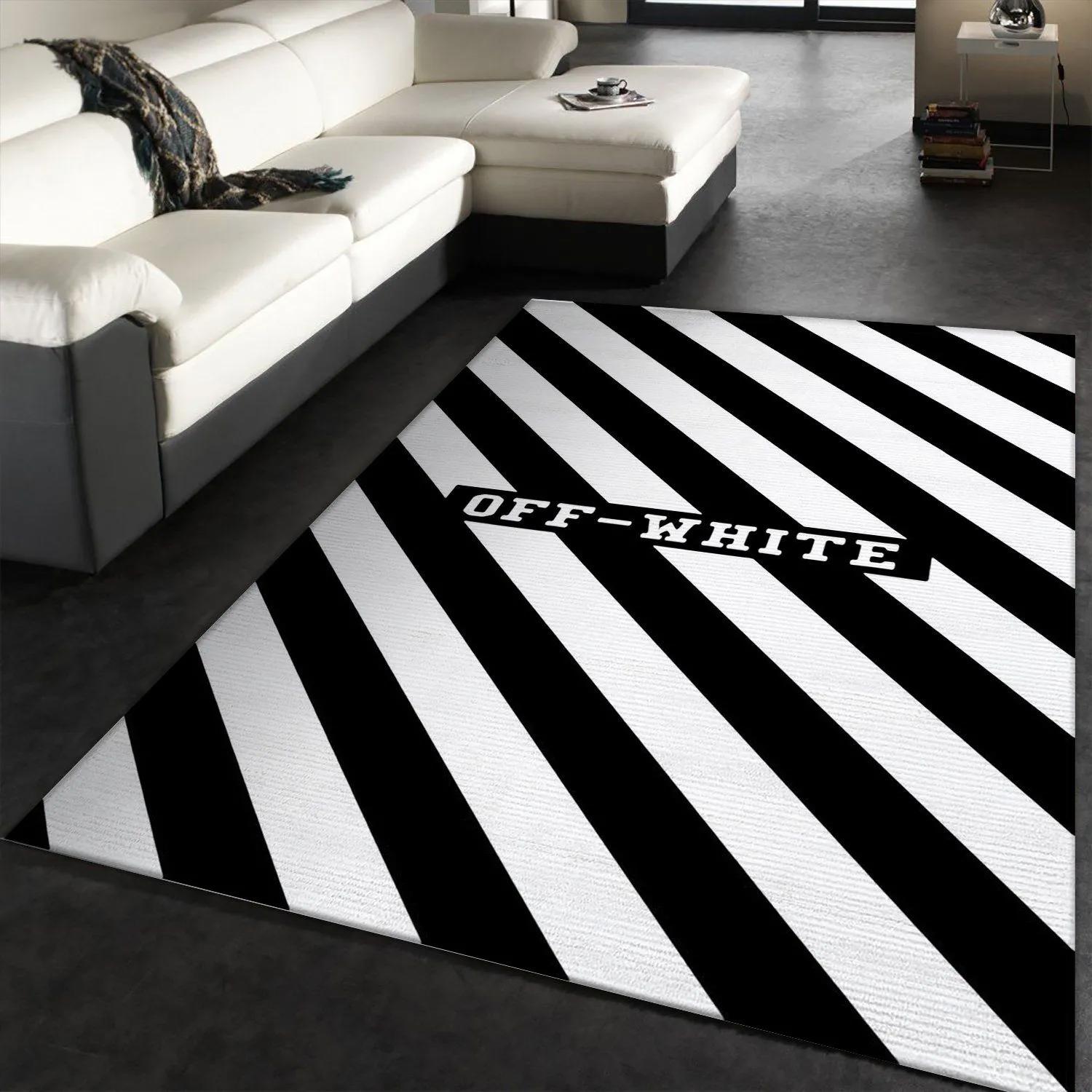 Rugs in living room and bedroom - Off-white area rug fashion brand rug floor decor floor mats keep warm in winter Rectangle Rug