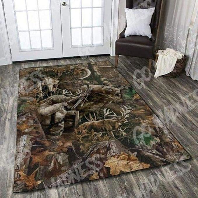 Rugs in living room and bedroom awesome deer hunting home decor rectangle area rug Rectangle Rug