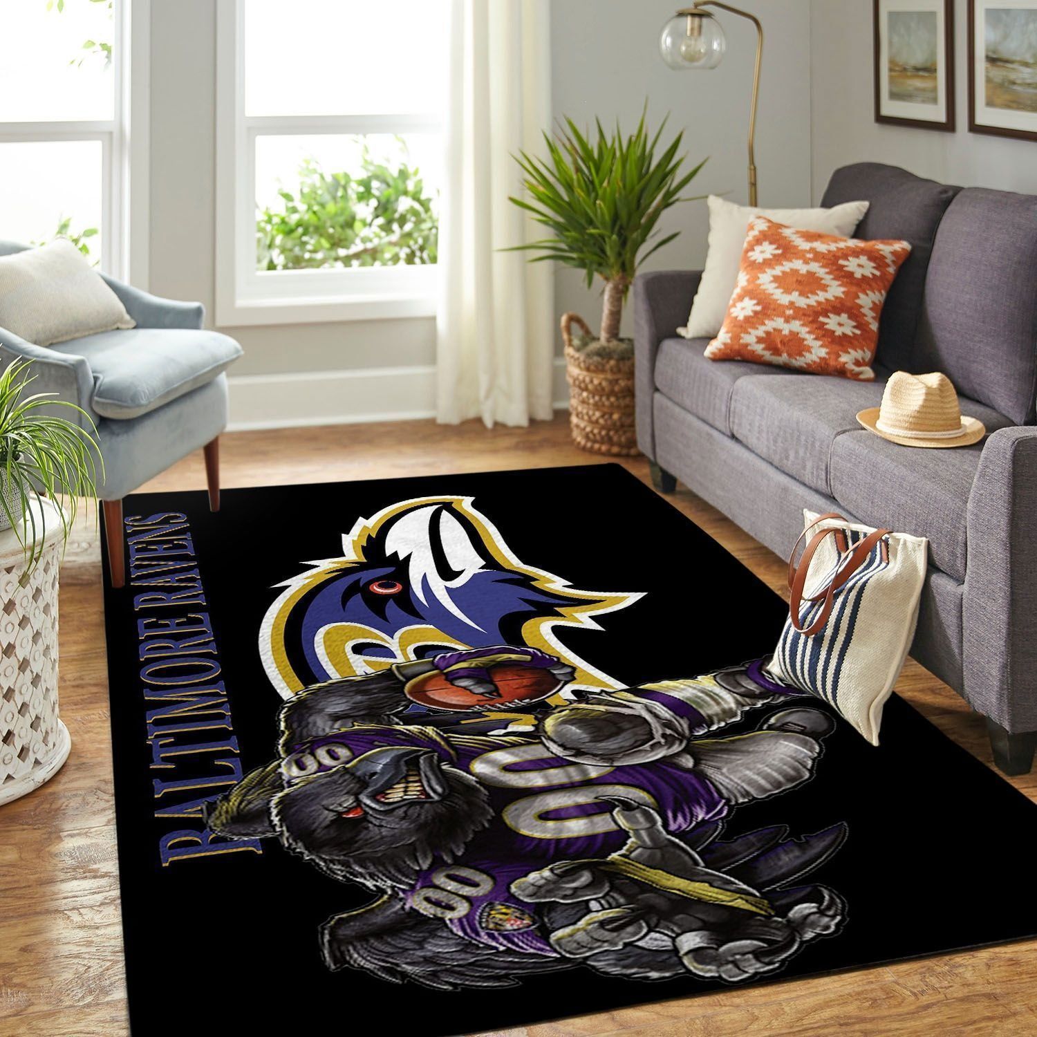 Rugs in living room and bedroom baltimore ravens Rectangle Rug