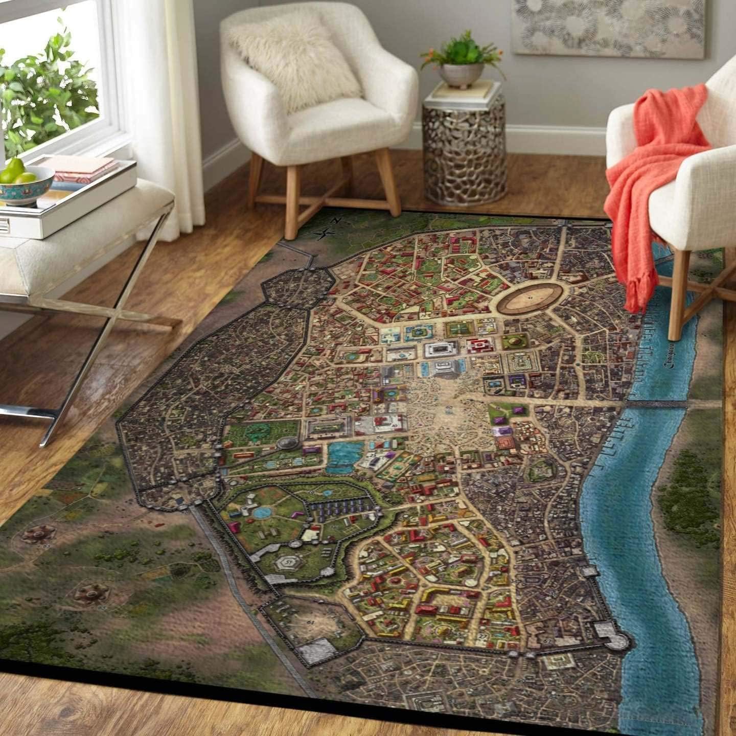 Rugs in living room and bedroom dungeon dragons rug floor decor Rectangle Rug