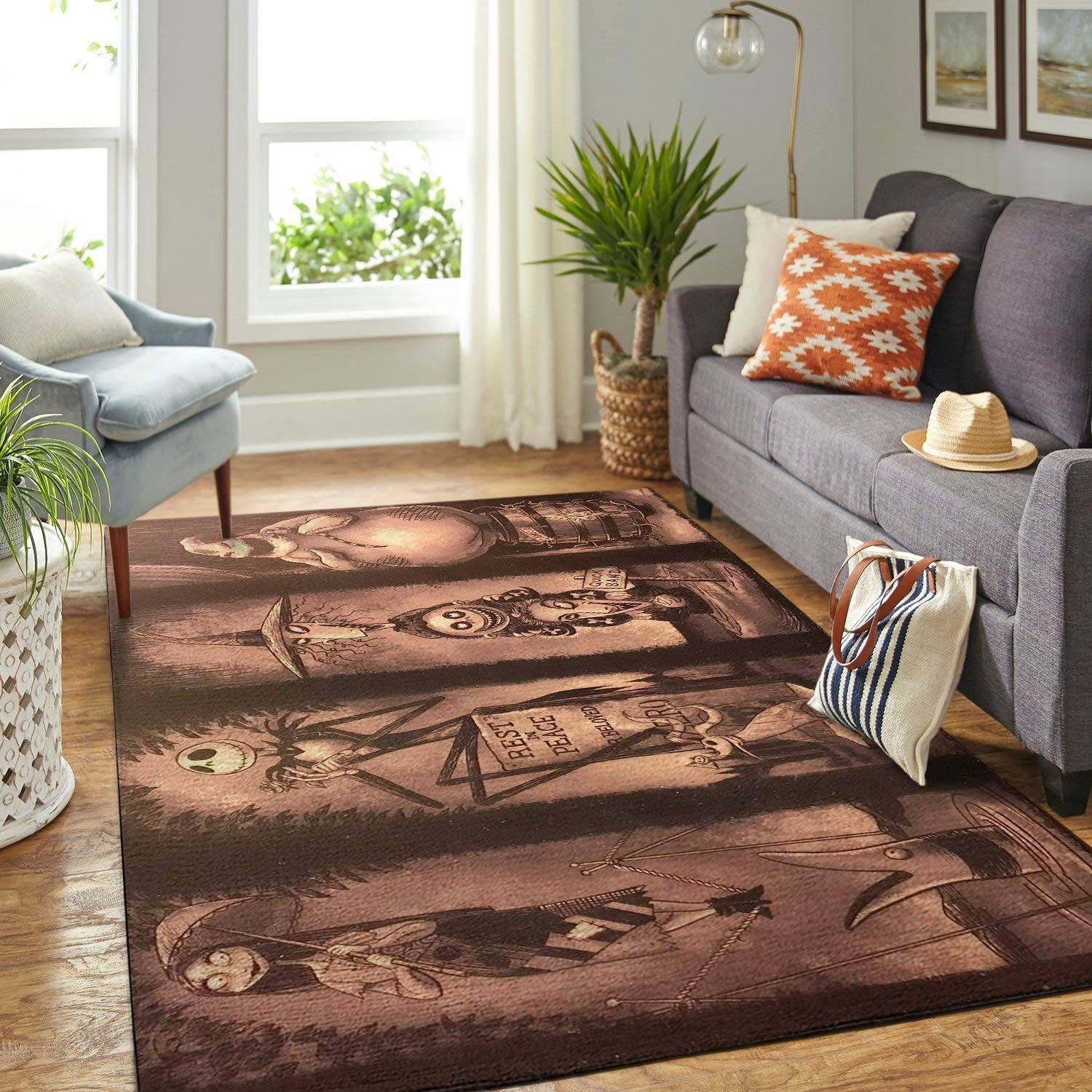 Rugs in living room and bedroom the nightmare before christmas - halloween area rug floor decor Rectangle Rug