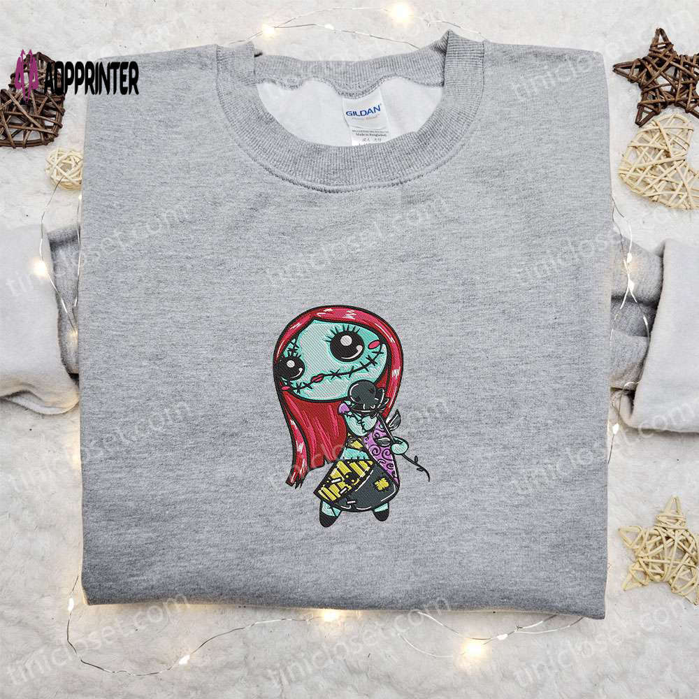 Sally ragdoll embroidered sweatshirt: nightmare before christmas halloween hoodie – best gift ideas Embroidered Shirt