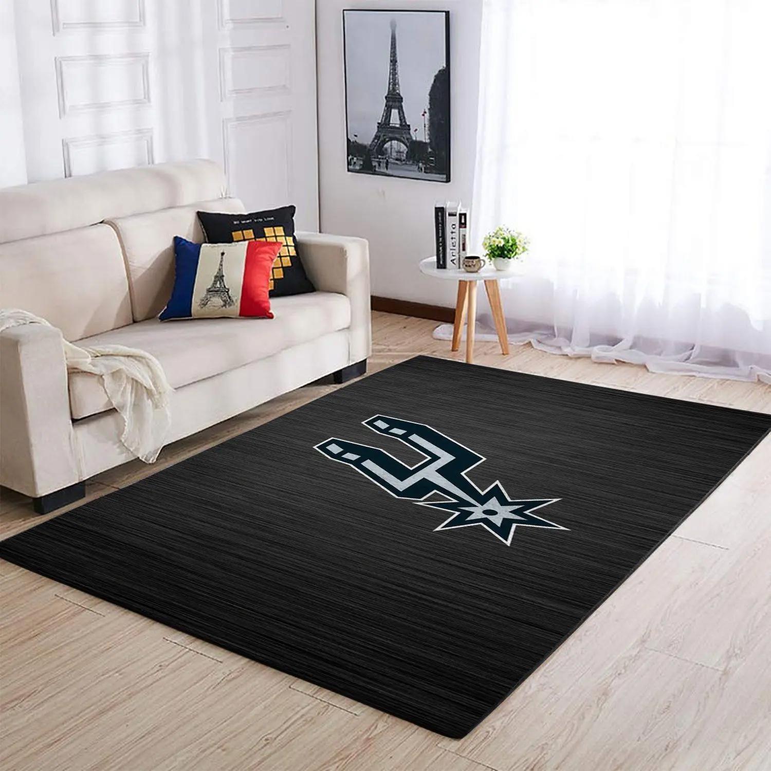 San antonio spurs area rug nba team logo living room rug regtangle carpet v1733 Rectangle Rug
