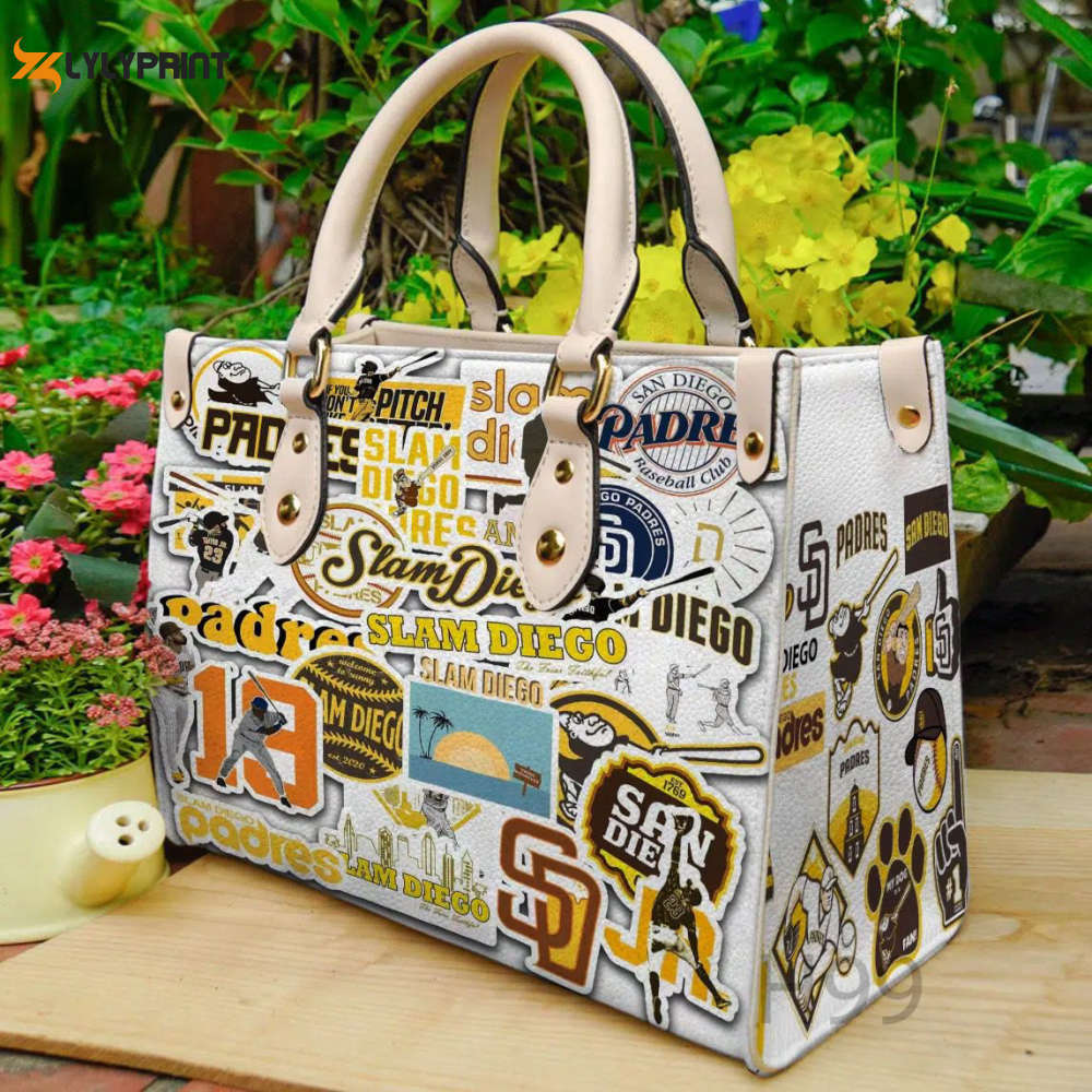 San diego padres leather handbag for women gift 2428 Women Leather Hand Bag