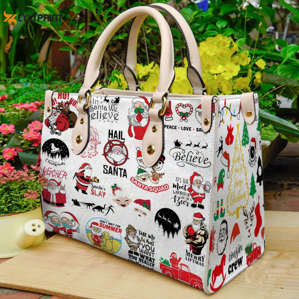 Santa claus  leather handbag gift for women 4704 Women Leather Hand Bag