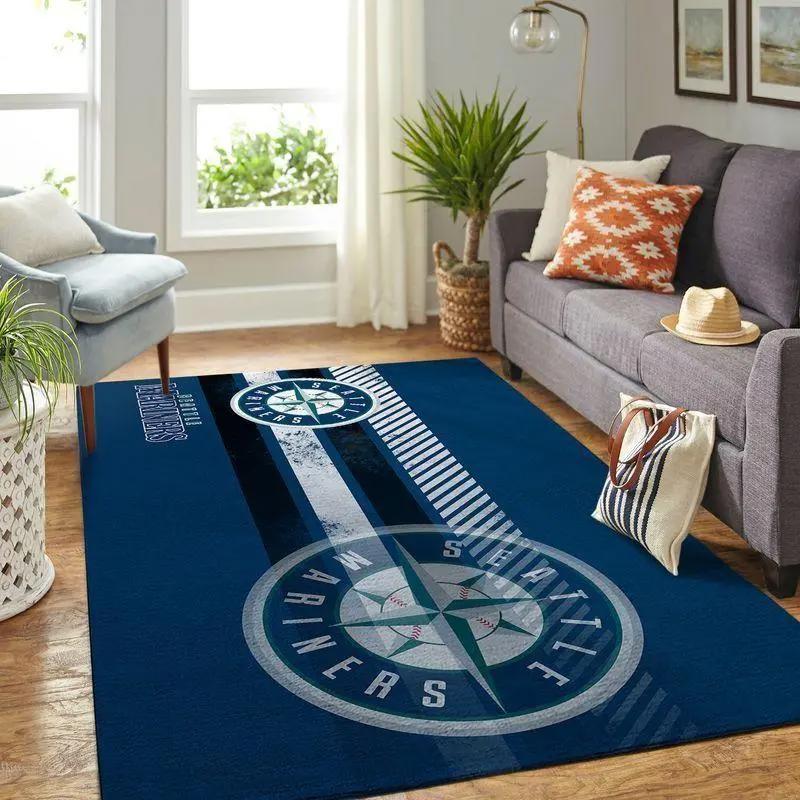 Seattle mariners area rug mlb baseball team logo living room rugs home decor 1 Rectangle Rug