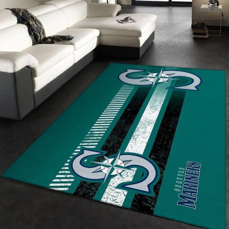 Seattle mariners area rug mlb baseball team logo living room rugs home decor 5 Rectangle Rug