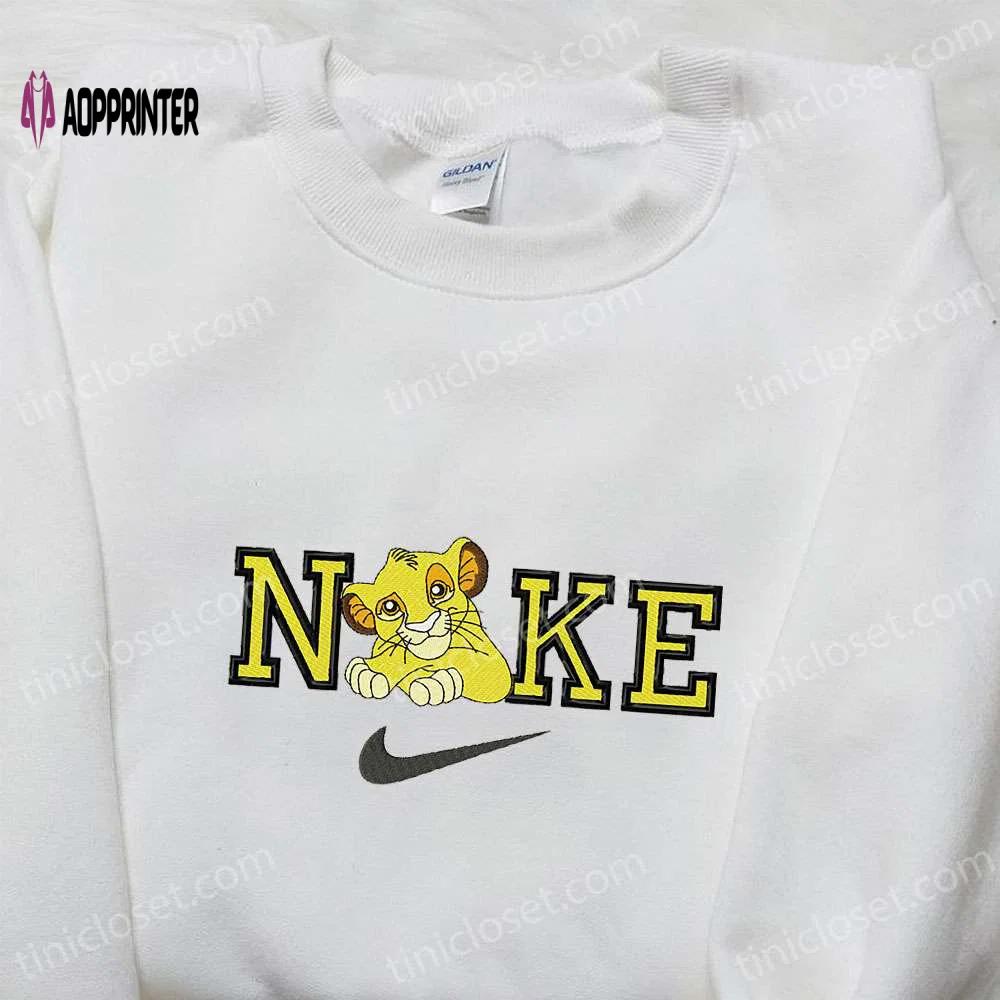 Simba x nike cartoon embroidered shirt – nike inspired best family gift Embroidered Shirt