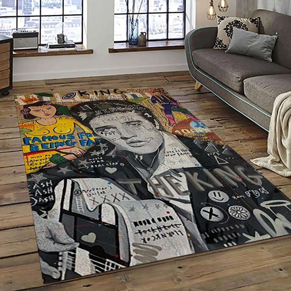 Singer elvis presley music carpet rectangle area rug for living room bedroom decor ep39 Rectangle Rug