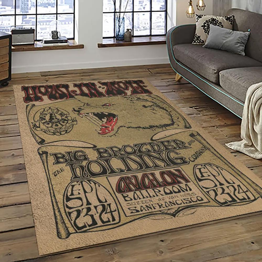 Singer janis joplin music carpet rectangle area rug for living room bedroom decor jj01 Rectangle Rug