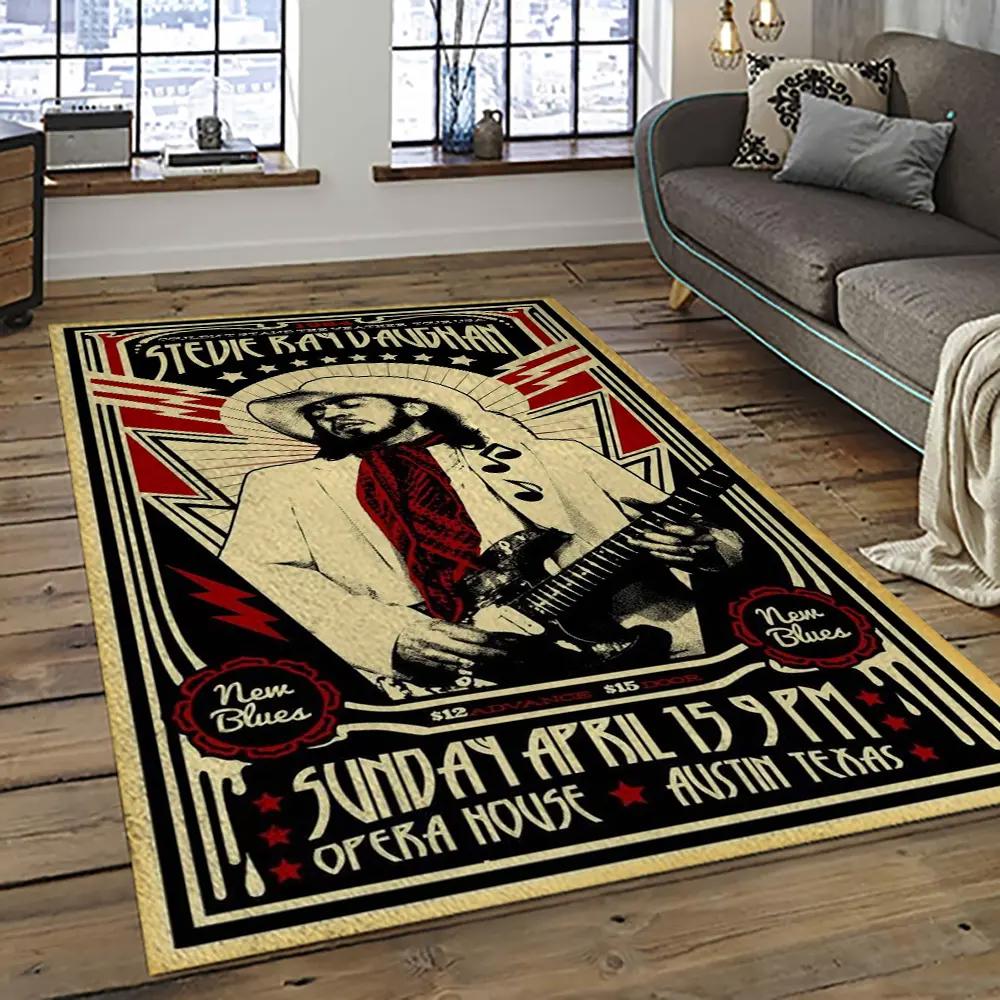 Singer janis joplin music carpet rectangle area rug for living room bedroom decor jj44 Rectangle Rug