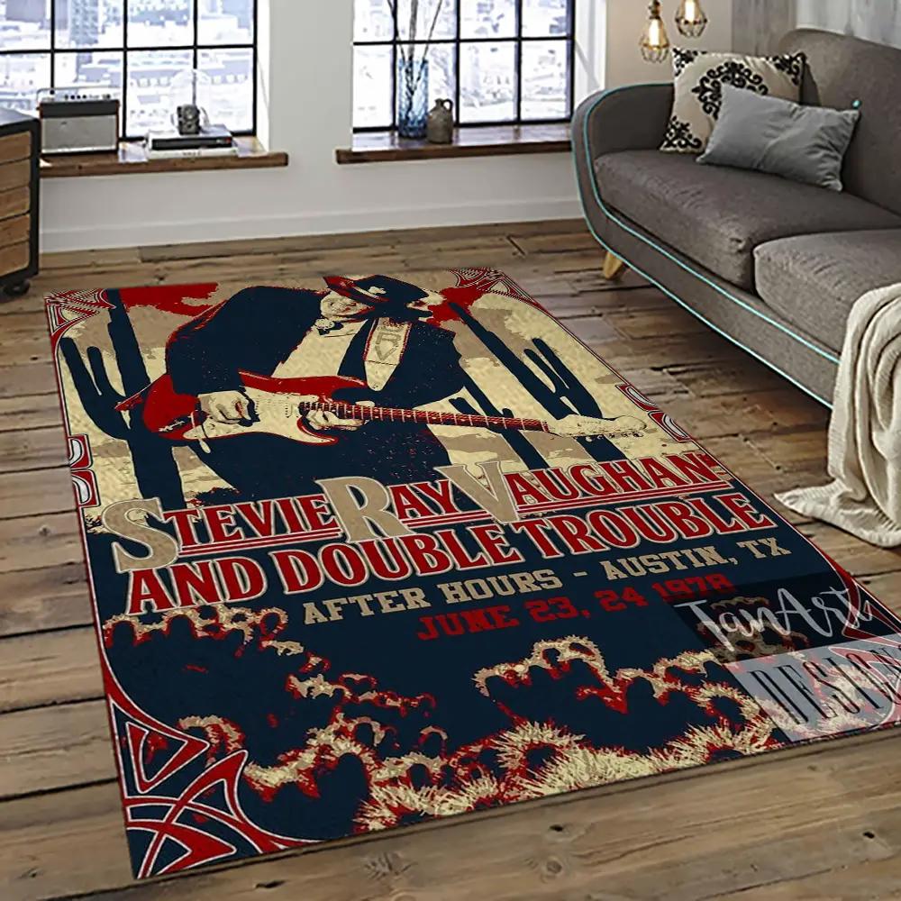Singer stevie ray vaughan music carpet rectangle area rug for living room bedroom decor srv42 Rectangle Rug
