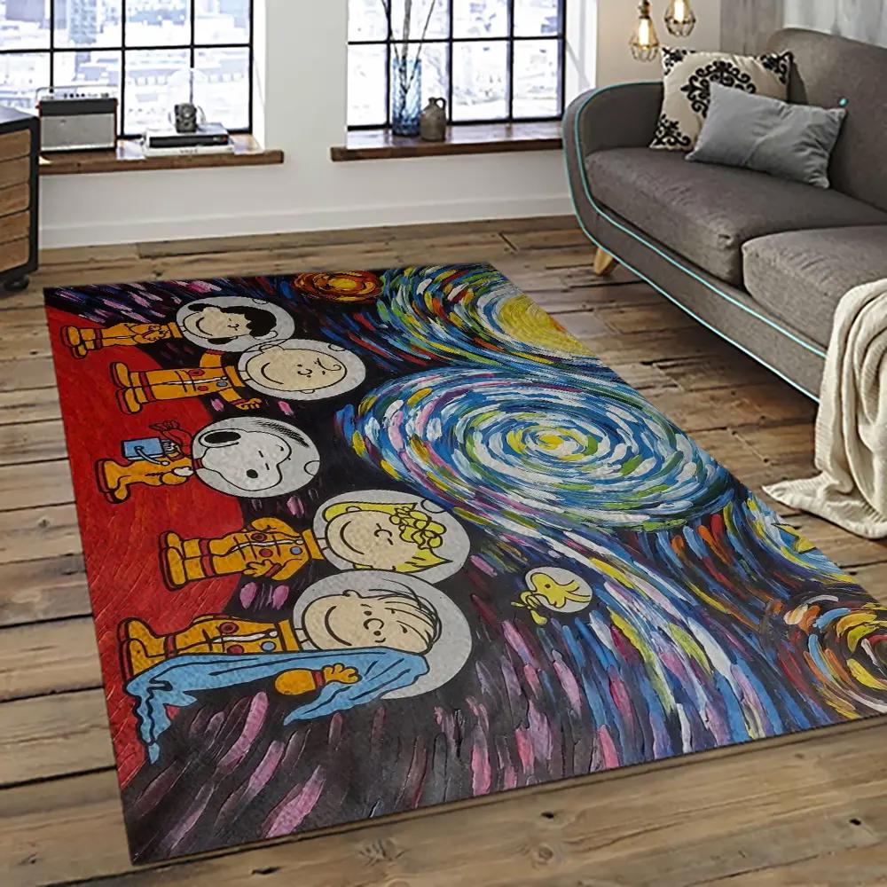 Snoopy cartoon movie carpet rectangle area rug for living room bedroom decor snp1 Rectangle Rug