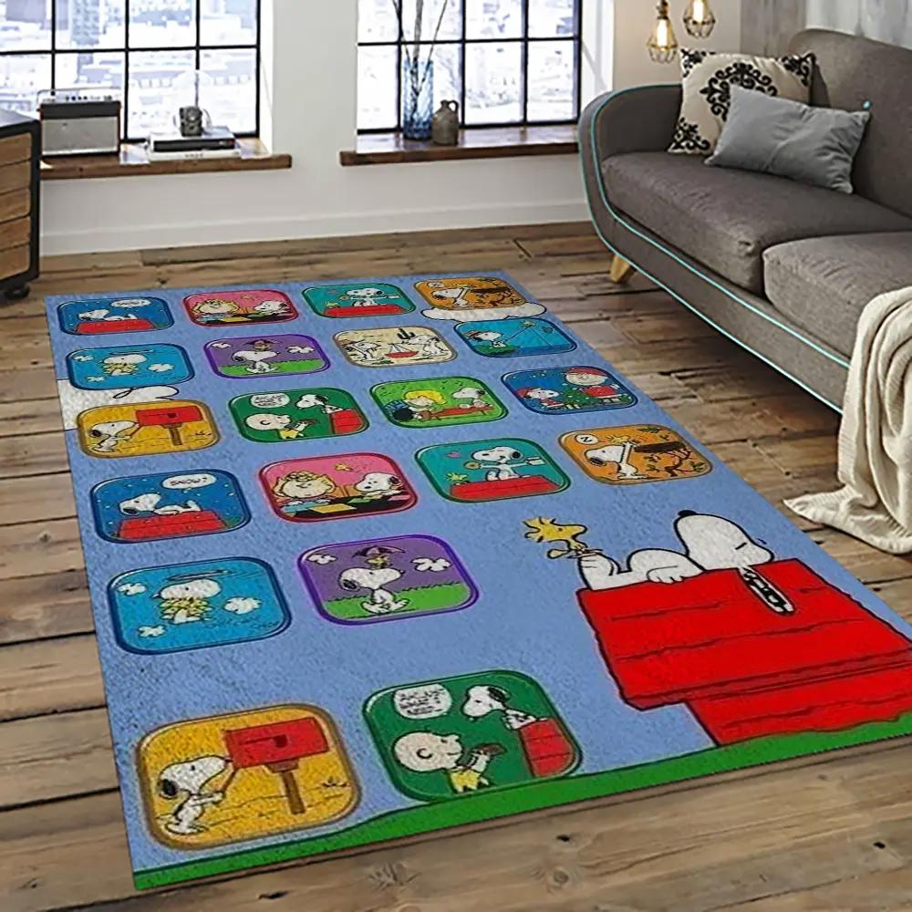 Snoopy cartoon movie carpet rectangle area rug for living room bedroom decor snp100 Rectangle Rug