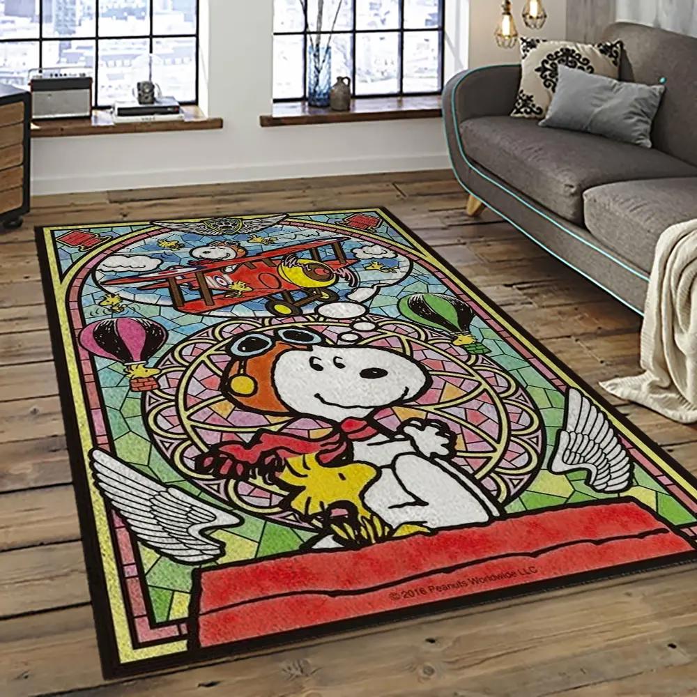 Snoopy cartoon movie carpet rectangle area rug for living room bedroom decor snp119 Rectangle Rug