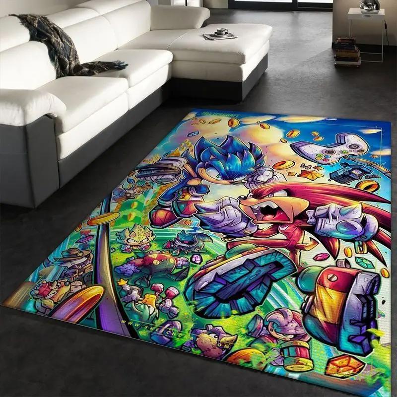 Sonic fighters cover final disney area rug living room and bed room rug rug regtangle carpet floor decor home decor Rectangle Rug