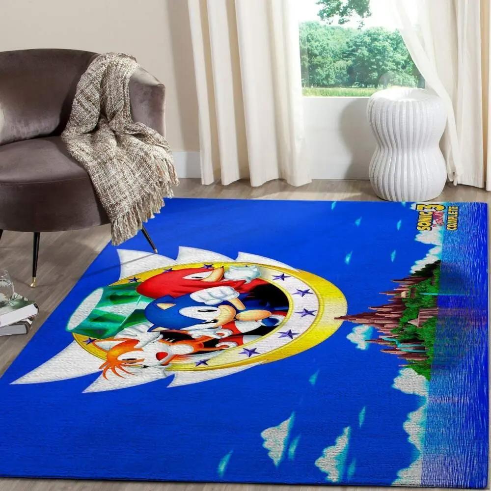 Sonic the hedgehog area rug gaming carpet gamer living room rugs rug regtangle carpet floor decor home decor v990 Rectangle Rug