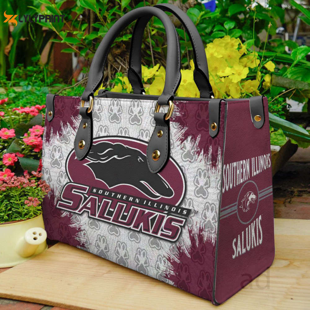 Southern illinois salukis leather handbag gift for women 4689 Women Leather Hand Bag