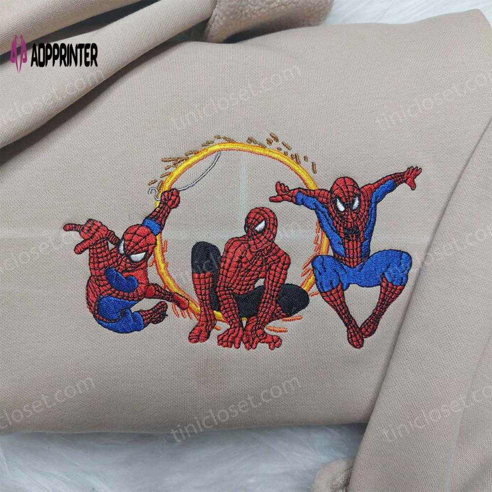Spider-man embroidered shirt no way home hoodie & marvel sweatshirt: stylish marvel apparel Embroidered Shirt
