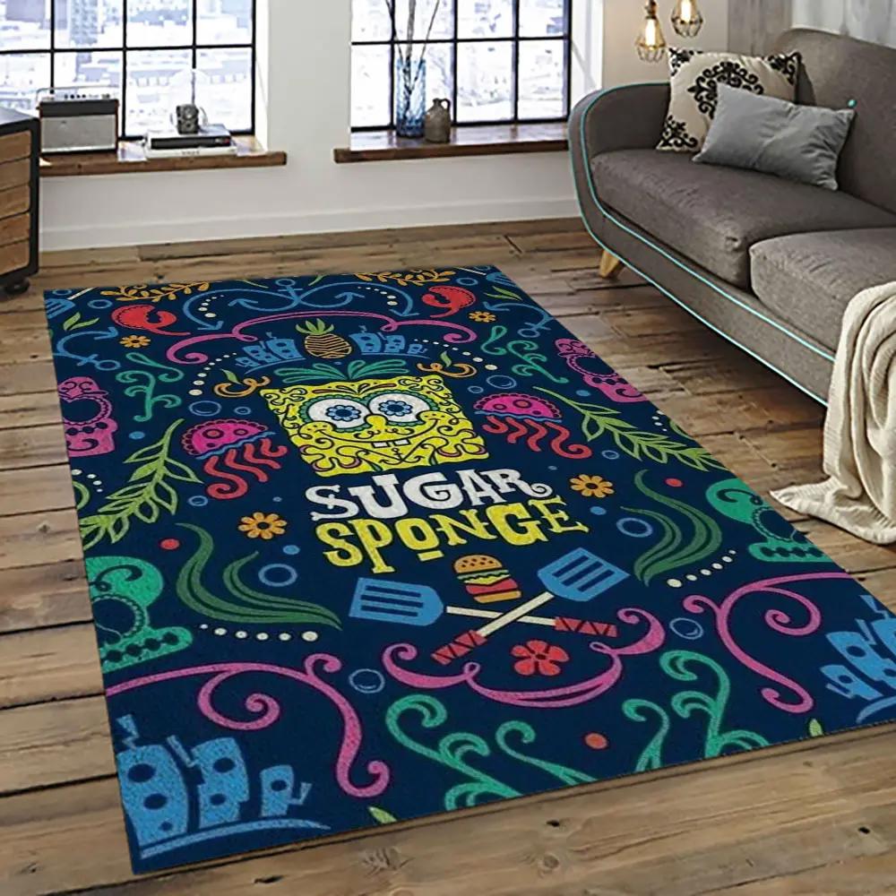 Spongebob squarepants cartoon tv show retangle carpet area rug home decor best gift for family ssp9 Rectangle Rug