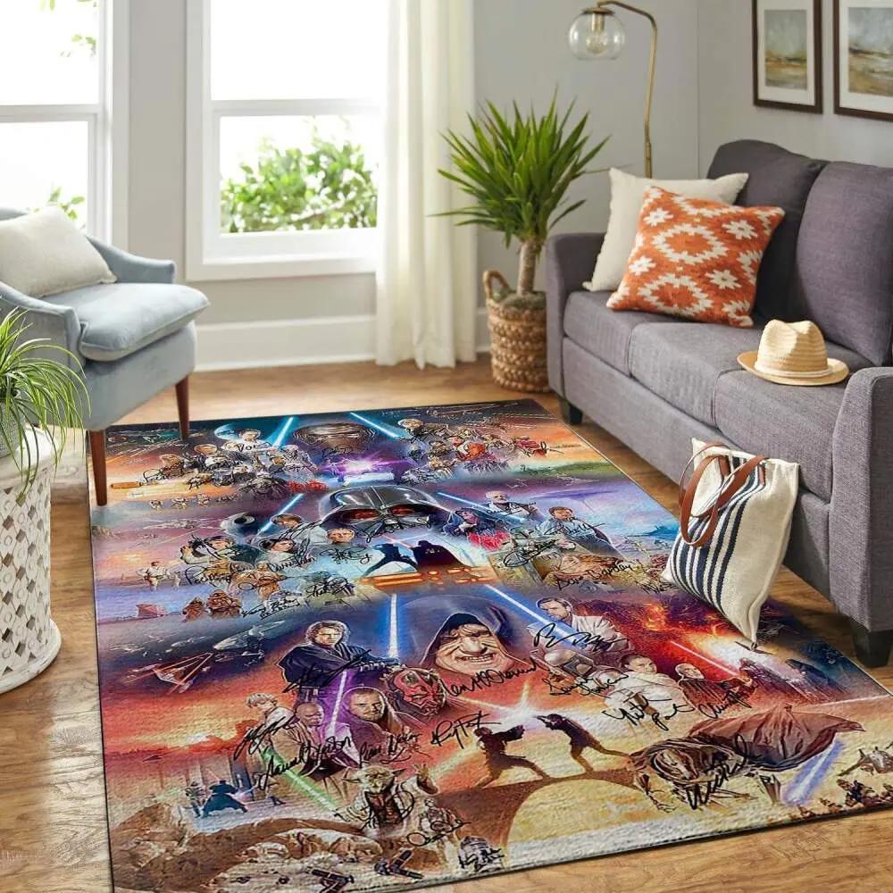 Starwars movie characters area rug living room rug home decor geeky carpethome decorbedroom living room decor Rectangle Rug