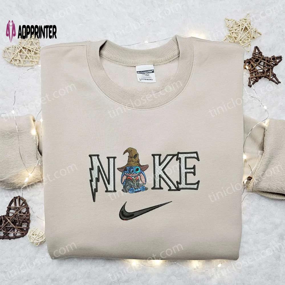 Stitch wizard x nike embroidered hoodie & shirt: best halloween gift ideas Embroidered Shirt