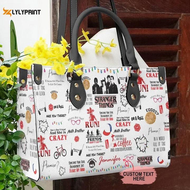 Stranger things 1 leather hand bag gift for women’s day – perfect women s day gift g95 6 Women Leather Hand Bag