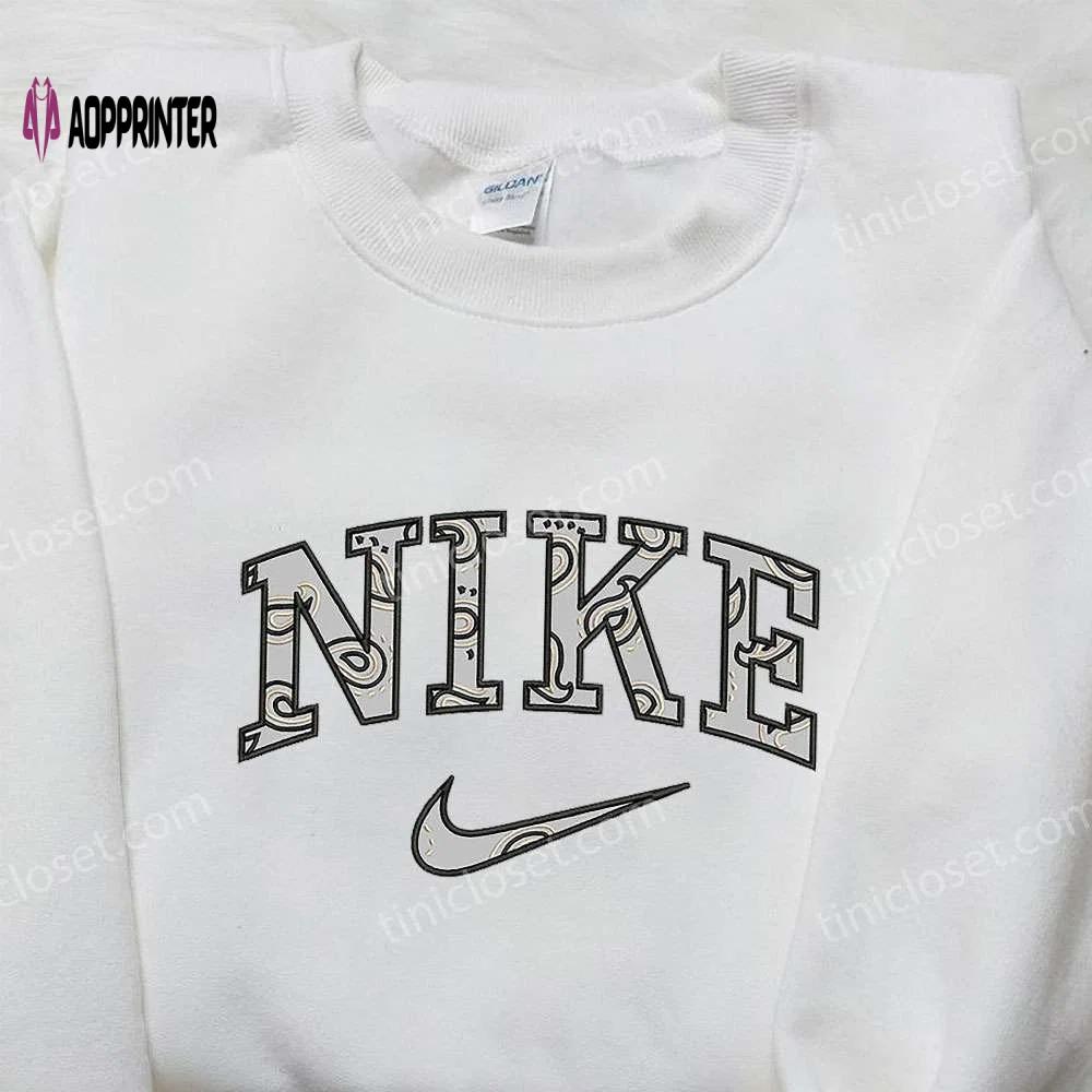 Stylish nike x paisley embroidered sweatshirt – unique nike inspired shirt for best birthday gifts Embroidered Shirt